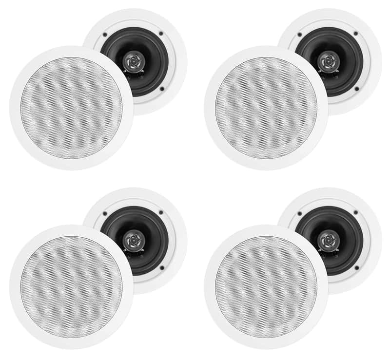 (8) Rockville HC55 5.25" 300 Watt White In-Ceiling Home Theater Speakers 8 Ohm image 1