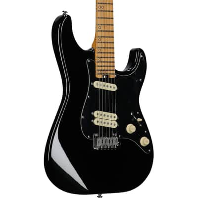 Schecter MV-6 Electric Guitar, with Maple Fingerboard, Gloss Black image 1