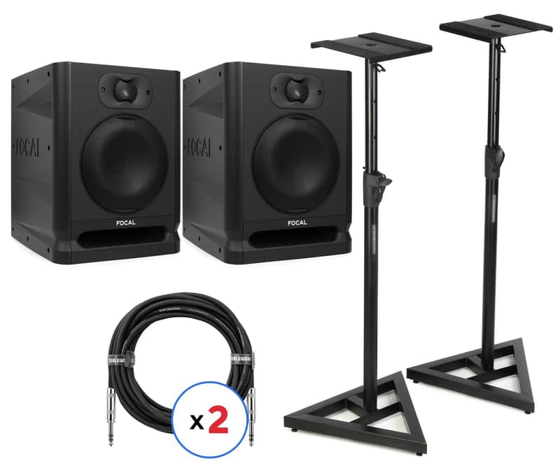 Focal Alpha 65 Evo 6.5 inch Powered Studio Monitor Pair with Stands and Cables image 1