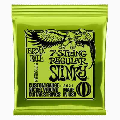 Regular Slinky 7-String Ni-Plated Wnd Electric Guitar Strings 10-56 Gauge Set 10 13 17 26 36 46 56 image 1