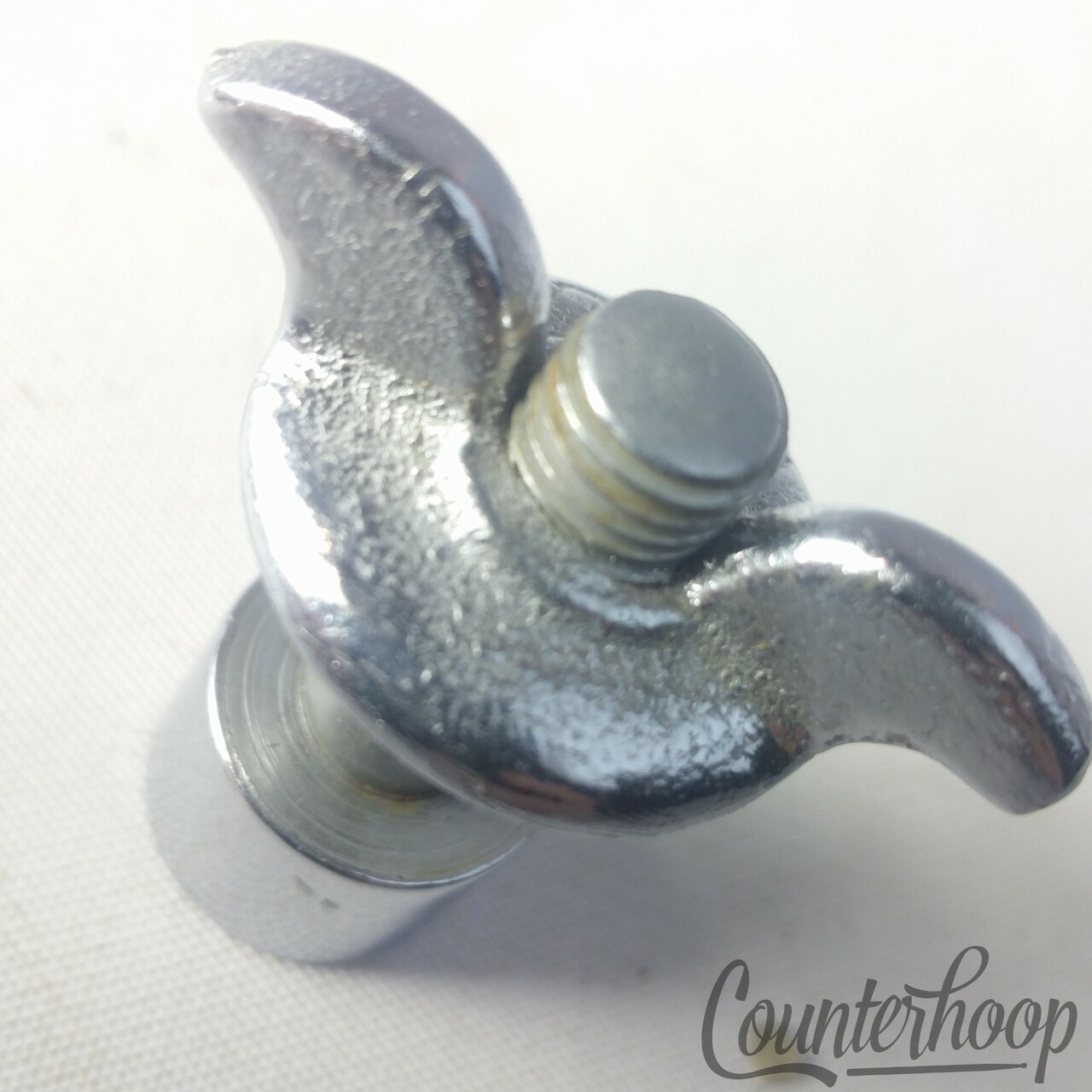 Duplex Crash/Ride Cymbal Holder Chrome Stand Tube Seat 5/8" 1/4" Vintage 30s — main photograph