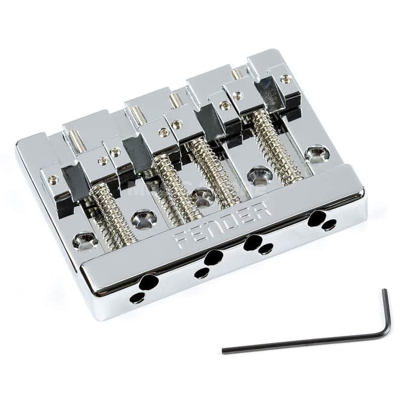 Fender 099-4407-000 HiMass 4-String Bass Bridge Assembly with Zinc Saddles image 1