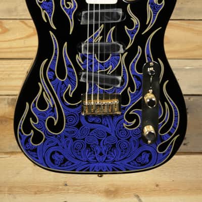 Fender  James Burton Signature Telecaster Electric Guitar Blue Paisley Flames w/ Case "Mint Condition" image 1