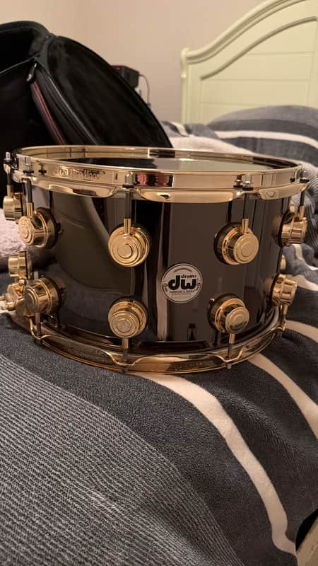 DW Collectors series 14x8 - Black nickel over brass with gold hardware image 1