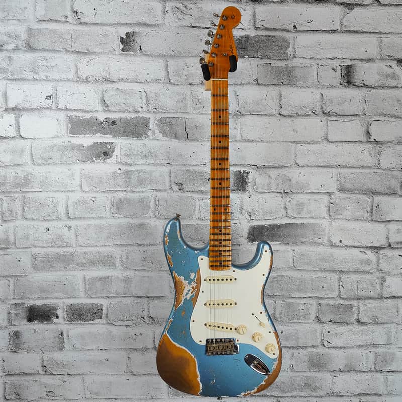 Fender Custom Shop Limited Edition Red Hot Strat Super Heavy Relic, Maple Fingerboard, Super Faded Aged Lake Placid Blue image 1
