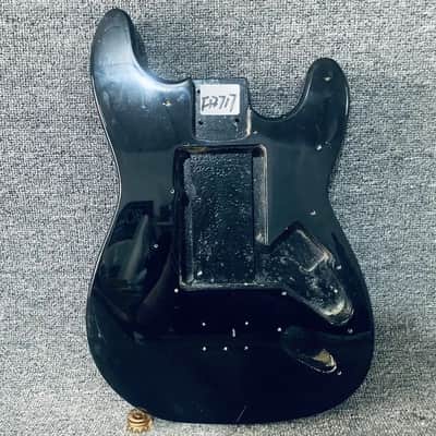 Stratocaster Strat Style Guitar Body in Black, Fixed Bridge image 1