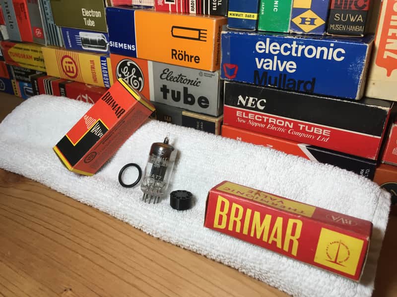 1x NOS Brimar GtBritain GoldGrid BlackPlate 12AT7 ECC81 ~ Grail Audio 6021 13D9 ~ Open Tone Great Bass Spatial Sound Warm Vintage ~ Several More Types Available: 6060 12AT7WA CV4024 w/ 10mm/14mm 1-hole/2-hole image 1