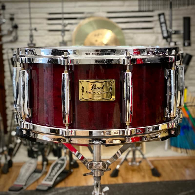 Pearl 6.5x14 Masters Custom Maple Snare Drum - Wine Red - 1990s image 1