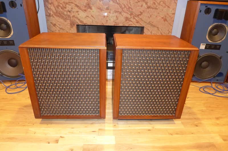 Pair of Modern Midcentury Vintage speakers Gorgeous Solid Wood image 1