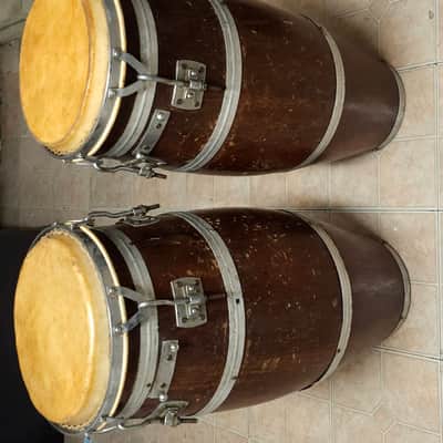 Vintage 1960s Original Valje Conga and Quinto Hand Drum pair with