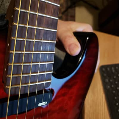Warmoth Modern Tele Late 2010s - Deep Red Clear Gloss finish with Black Burst edges and black back. image 19