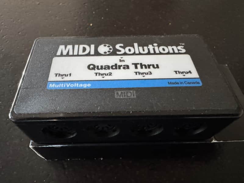 **LIKE NEW-IN BOX-ONE OWNER**MIDI Solutions Quadra Thru 4 Output MIDI Thru Box 2010s - Black image 1
