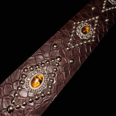 Carlino Chocolate scale leather tiger eye strap 2026 - Chocolate scale leather image 7
