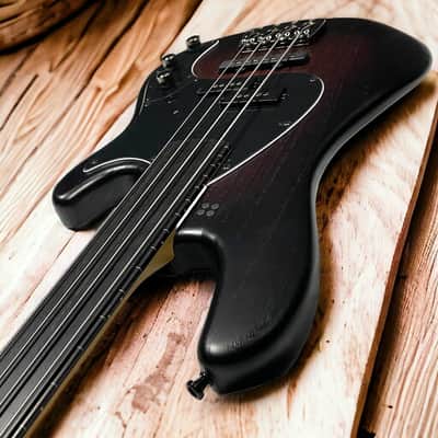 Sandberg SUPERLIGHT(6.9 Lbs) Lionel P/J FRETLESS Short Scale, Brown Burst/Pau Ferro *Similar On Order, ETA June 2027 image 3