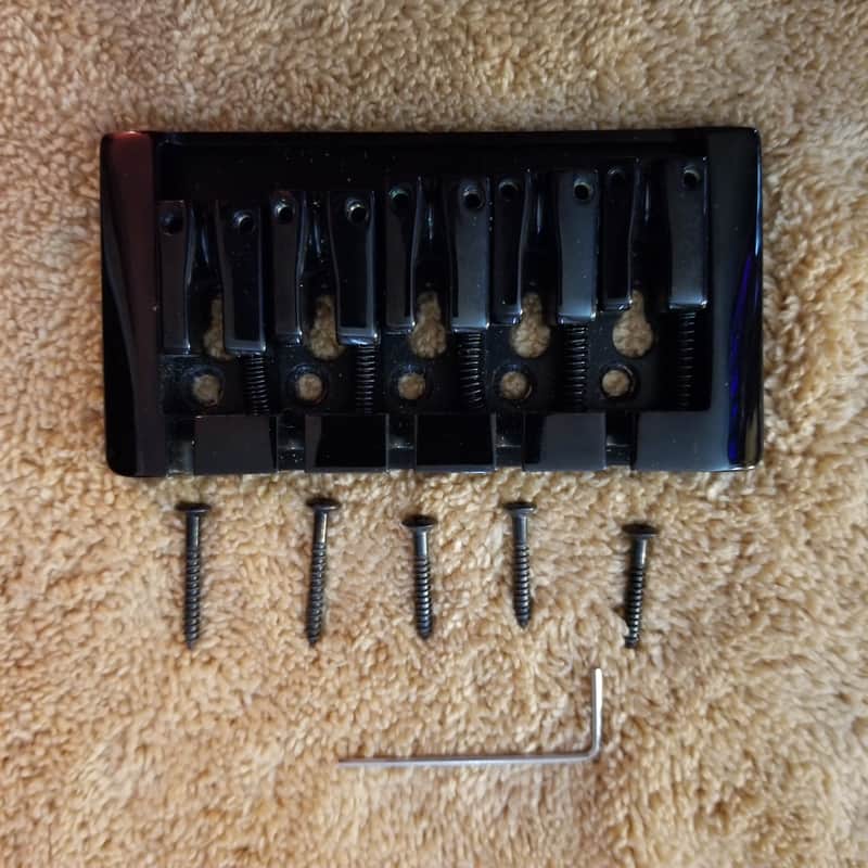 5-String Bass Bridge Black w/ Saddles Dual Load Sung-il BB105 image 1