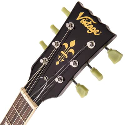 Vintage V100 Premium Electric Guitar | Gloss Black | V100BLK Limited Edition image 9