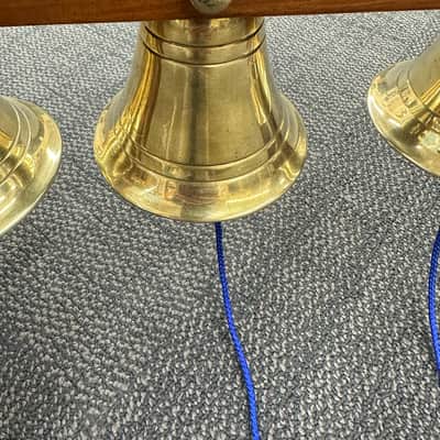 Temple Bell Set, Indian , 4 Bells, Pooja Bells, Puja, Brass Hanging Bells - EXCELLENT #2 image 5