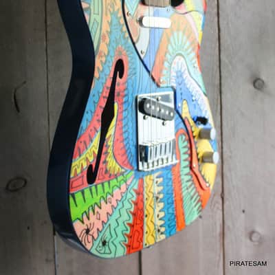 Squier Affinity Telecaster Thinline Custom Art Guitar " Blues Man Coop " image 7