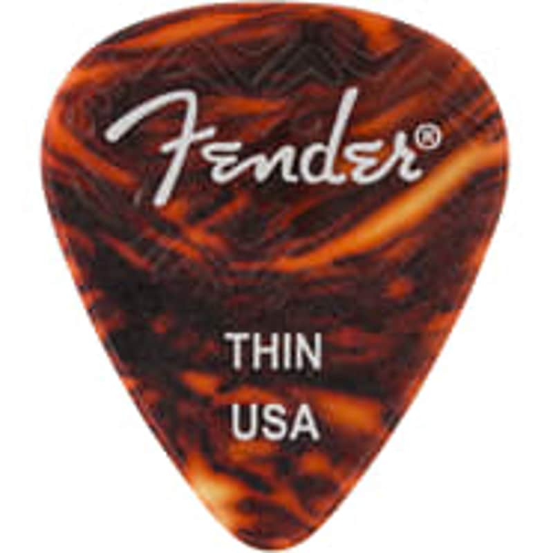 Fender Tortoise Shell Gutar Picks, 351 Shape, Thin (6) image 1