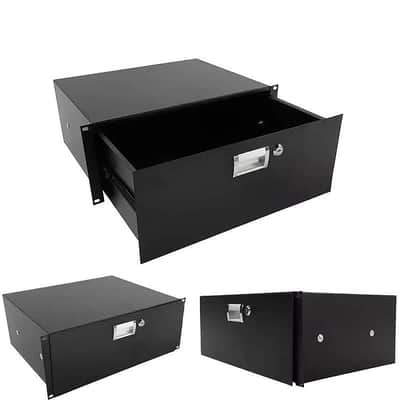 Rack Mount DJ 19" Rack Road Case Equipment Deep Drawer Locking 4U image 1