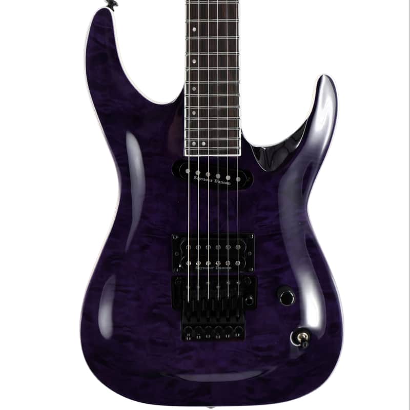 ESP LTD Andy LaRocque ALR-II Signature Guitar w/ Seymour Duncan Pickups & Hardshell Case - See-Thru Purple image 1