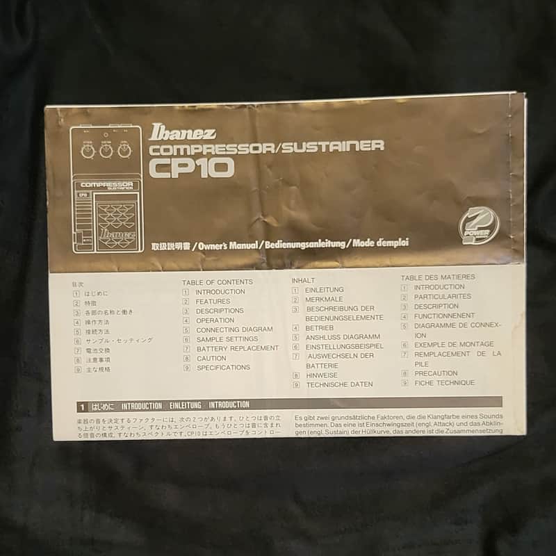IBANEZ CP10 Owner's Manual image 1