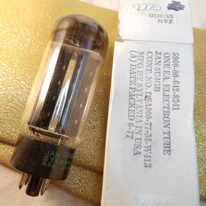 Sylvania JAN 5U4GB tNOS AT1000 TESTED Vacuum Tube balanced military rectifier 1966-1979 image 1