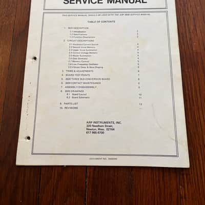 ARP Model 3620 Keyboard Service Manual