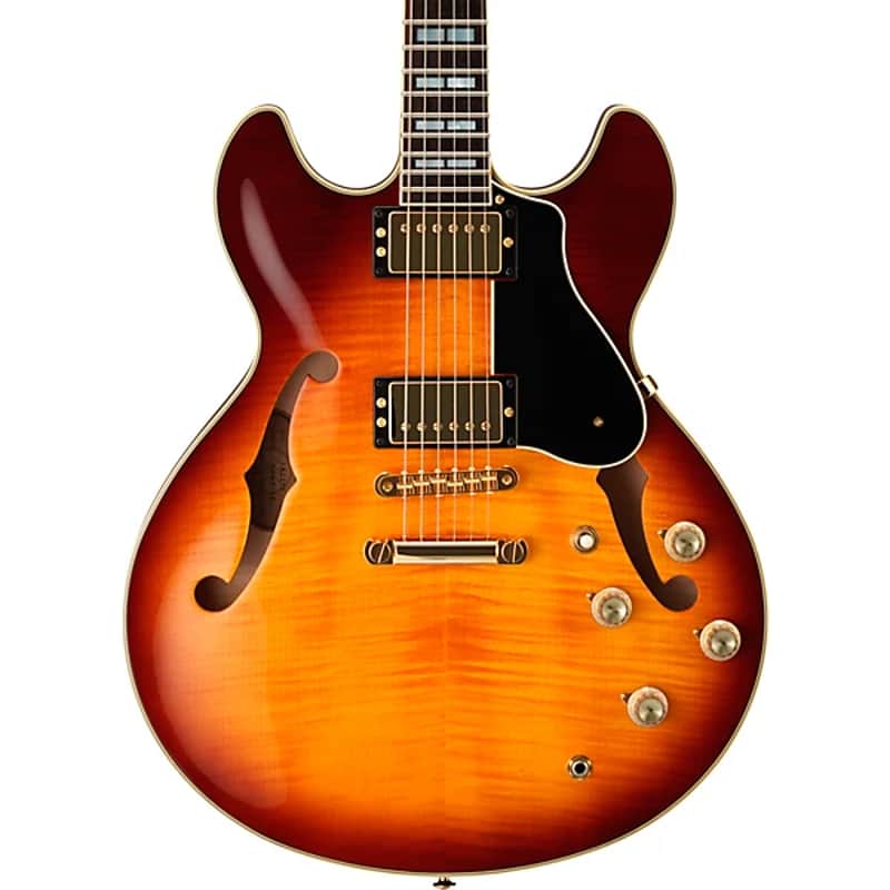 Yamaha SA2200 Semi-Hollowbody Electric Guitar, Sycamore Top; Violin Sunburst image 1