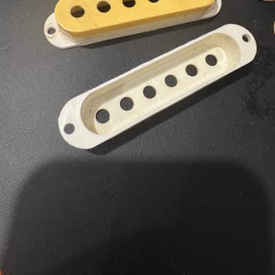 Vintage 1980's Fender Stratocaster Pickup Covers and knobs Fujigen Relic image 7
