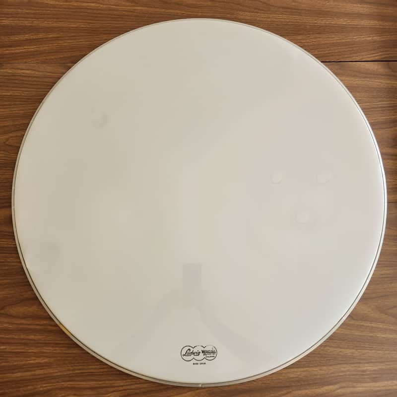 NOS Ludwig Weathermaster 30" Bass Drum Head Smooth White 1960s Script Cloud Stamp image 1