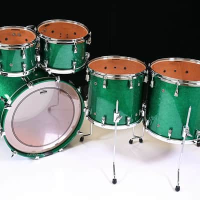 Yamaha Absolute Hybrid Maple 5pc 10/12/14/16/22 Jade Green Sparkle image 2