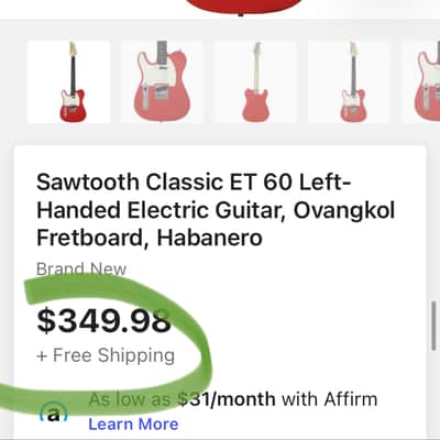 LEFTY Sawtooth TL Left Handed ET 60 Lefty Neck 2022 Satin Finish (Gloss Headstock) Maple Shaft From a $349 Guitar image 16