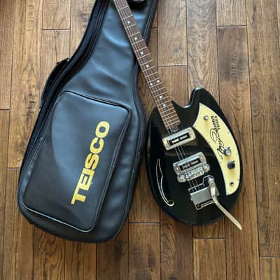1999 Teisco May Queen Semi-Hollow Electric Guitar Tremolo Black MIJ Japan vox image 16