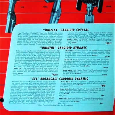 Vintage RARE 1930's Shure 730B crystal cardioid microphone Satin Chrome w Turner TB2 stand Billie Holiday image 2