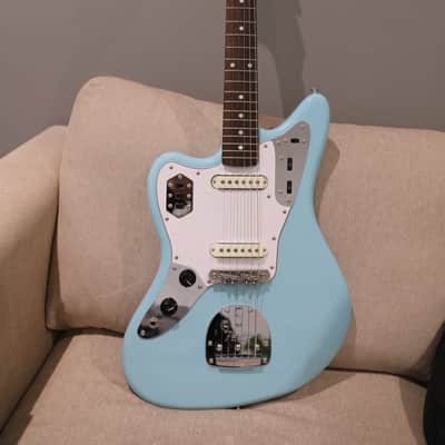 Fender MIJ Traditional '60s Jaguar Left Handed, Daphne Blue upgraded W/ Mastery Bridge image 2