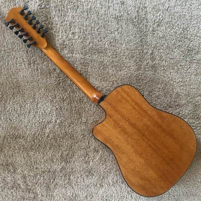 LAG 12 String Acoustic Electric Guitar, Mahogany Spruce Body, Rosewood Fingerboard Neck image 12