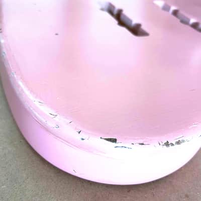 Alder JazzBass Style Body Shell Pink Relic NItro Finish image 5