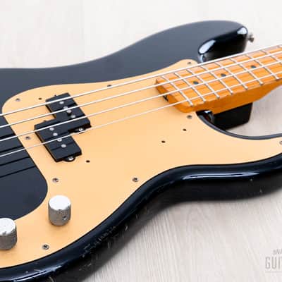 1983 Fender Precision Bass ‘57 Vintage Reissue PB57-95 Black Lacquer w/ USA Fullerton Pickup, Japan MIJ Fujigen image 6