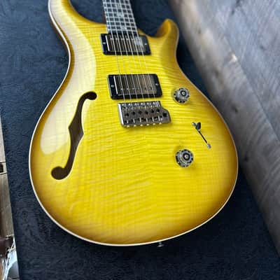 PRS Wood Library Custom 24 Semi-Hollow Flame Maple 10 Top Korina Back - Livingston Lemondrop 391118 image 16