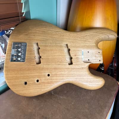 Handmade P bass body with slant J pickup routes image 12