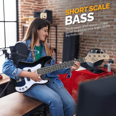 Glarry Dark Blue GP 36in Kid's Electric Bass Guitar image 5