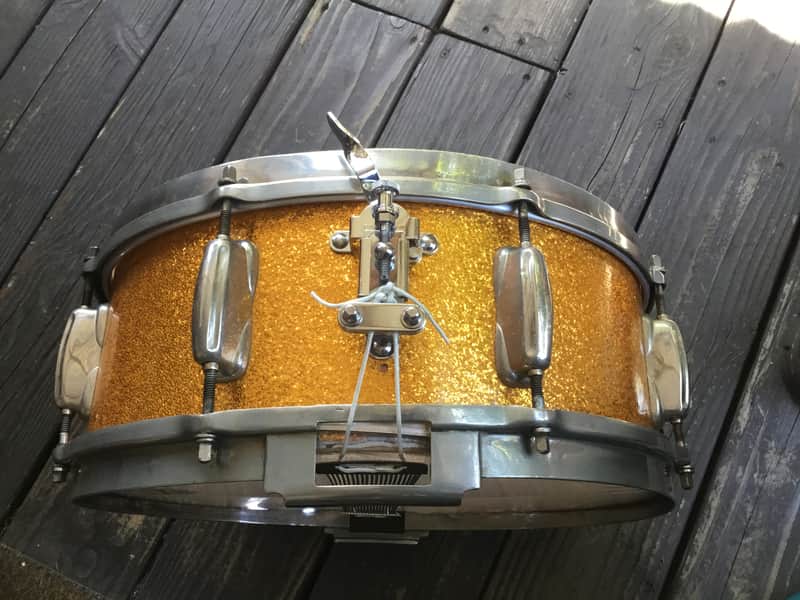 Slingerland Radio King snare drum Radio King 1950’s - Gold sparkle image 1