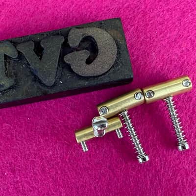GVT® 1950–1953 Telecaster® Blackguard ®️Saddles – Soft Brass, Short with Slotted Intonation Screws image 3