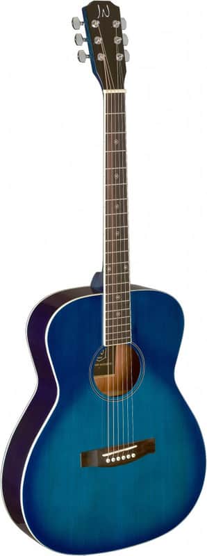 JN Guitars BES-A TBB Bessie Series Acoustic Auditorium, Solid Spruce Top, Trans Blue image 1