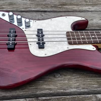 1998 Schecter Lefty USA Custom Shop Traditional J trans red left handed image 4