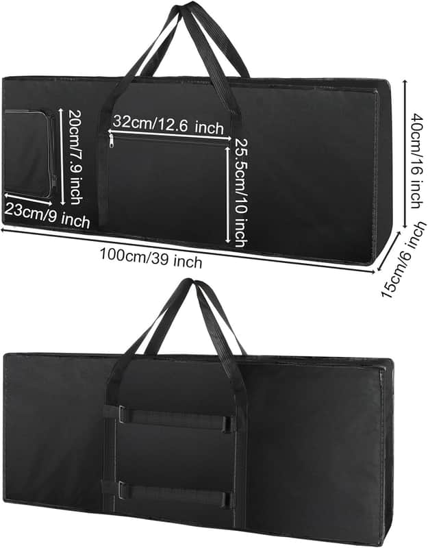 61-Note Keyboard Gig Bag, Soft Piano Case Padded with 6mm Cotton, Piano Case with Handles and Large Pocket - 39'' x 16" x 6'' image 1