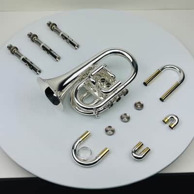 Jupiter JPT-416 Bb Pocket Trumpet that is Silver Plated and in Mint Condition! image 5