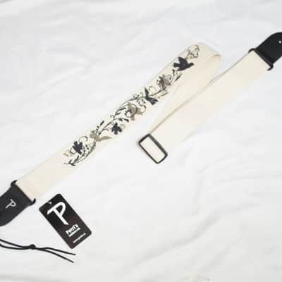 PERRI's Birds and Vines cotton Guitar Strap NEW - Leather ends - 2" wide Bild 1