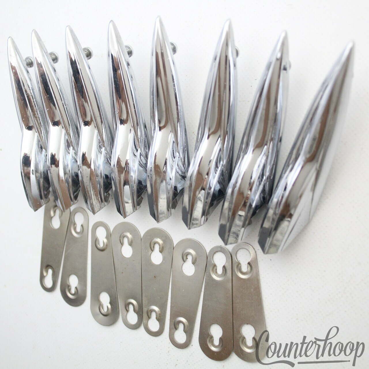 Premier 8x Floor Tom Drum Lugs 60s-70s Elite Diamond Chrome Vintage England UK* — main photograph